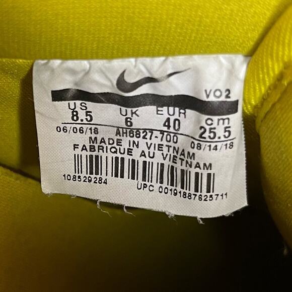 Nike Air Force 1 AF1 Low Women's 8.5 Platform Sneakers Overbranding Citron - Picture 11 of 13